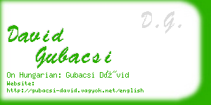 david gubacsi business card